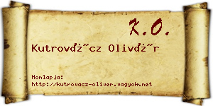 Kutrovácz Olivér névjegykártya